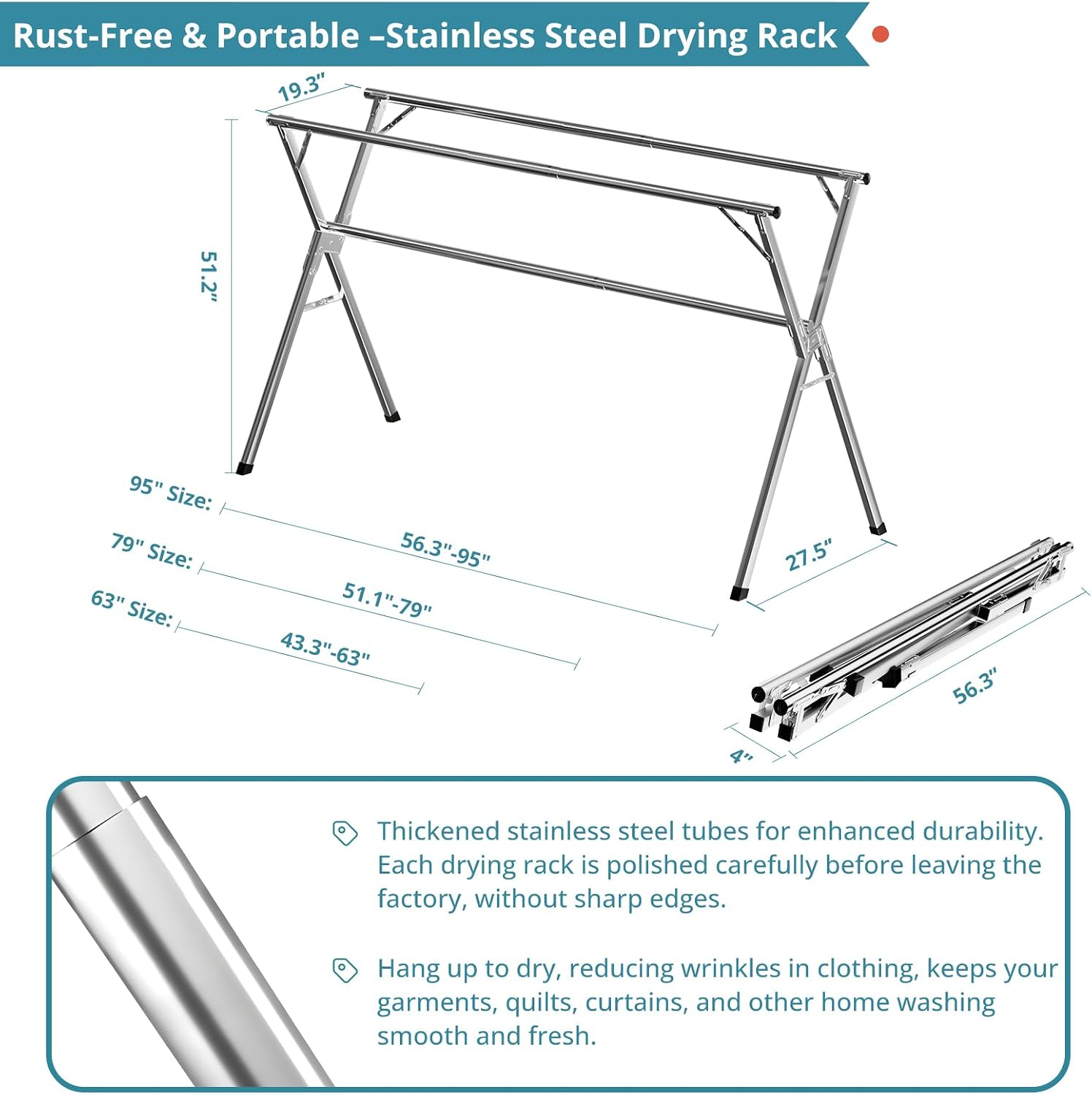 Foldable Retractable Clothes Drying Rack