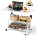 Adjustable Rolling Standing Desk with Storage Shelf