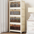 4-Tier Collapsible Storage Bins with Doors & Wheels
