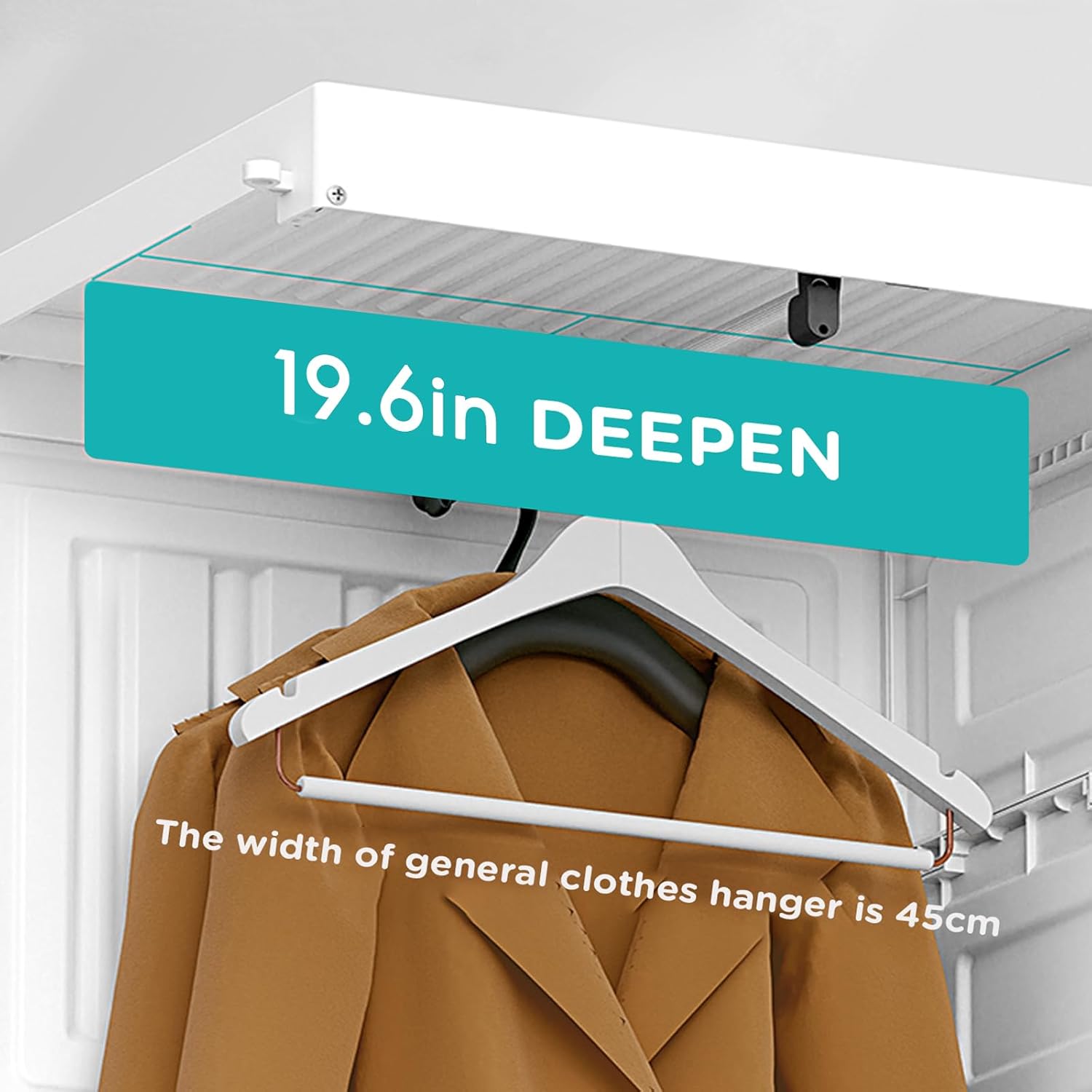 Portable Wardrobe Closet with Hanging Rods & Clear Doors